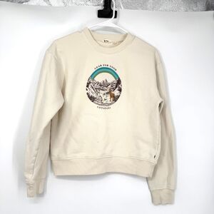 Cotopaxi Sweatshirt Traveling Llama Crewneck Pullover Logo Cream Women Size S